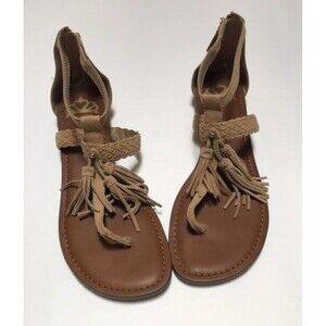 Fergalicious By Fergie Tan Strappy Tassled Sandal 9.5